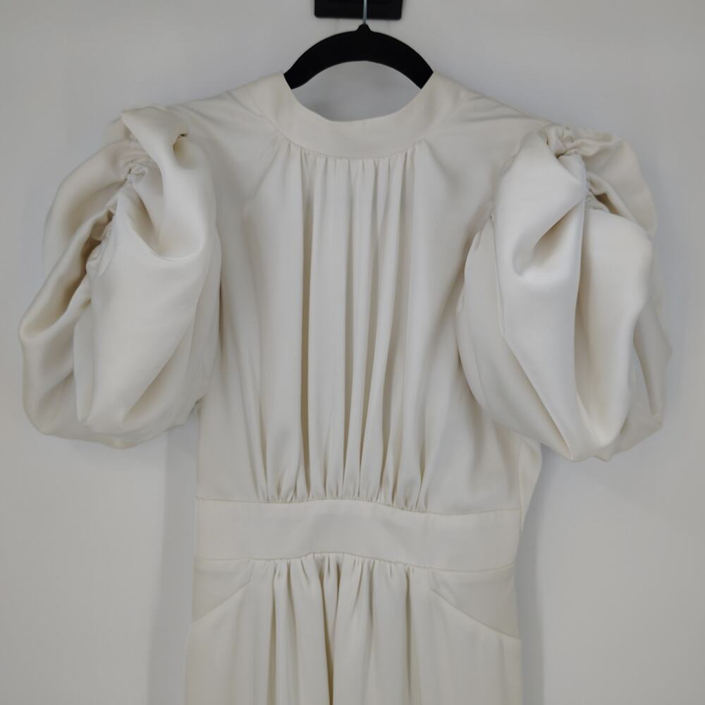 ROTATE Noon Puff Sleeve Open Back Midi Dress Satin Bridal NWT 2 - Picture 12 of 16